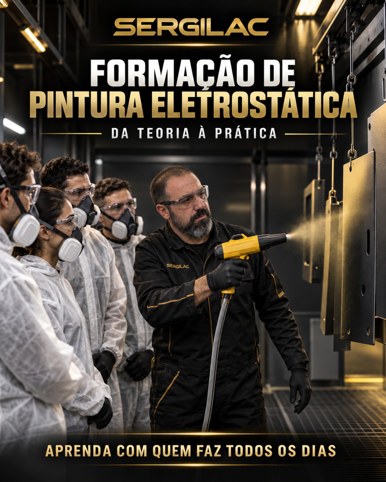 Sergilac — Formação de pintura eletrostática, da teoria à prática. Aprenda com quem faz todos os dias.